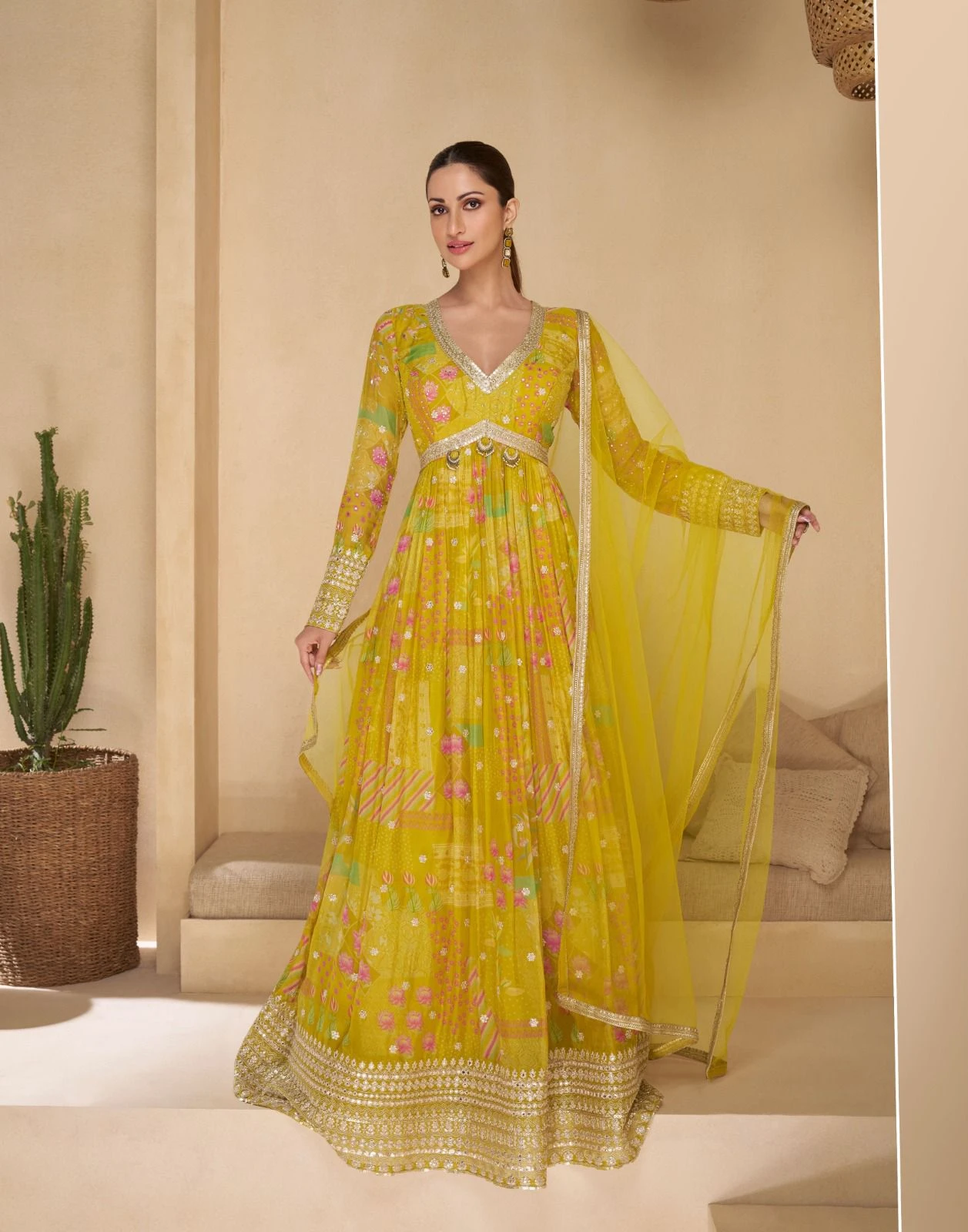 Sayuri Designer Noori Real Georgette Wholesale Designer Gown with Dupatta Catalog — Wholesale Kurtis, Sayuri Designer wholesale from Surat - Gallery Image 2